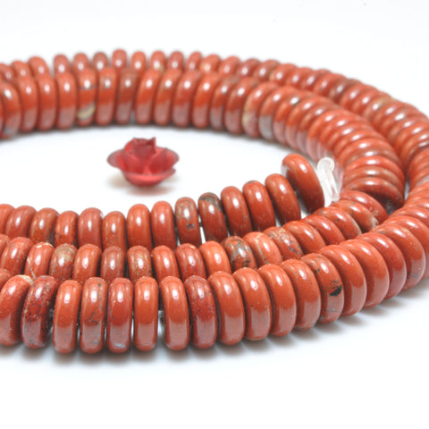 Natural Red Jasper smooth rondelle spacer beads loose gemstones wholesale semi precious stone for jewelry DIY making bracelet necklace