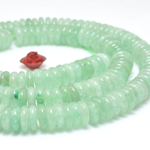 Natural green aventurine smooth rondelle spacer beads loose gemstones wholesale semi precious stone for jewelry DIY making bracelet necklace