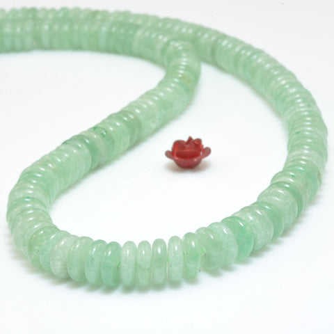 Natural green aventurine smooth rondelle spacer beads loose gemstones wholesale semi precious stone for jewelry DIY making bracelet necklace