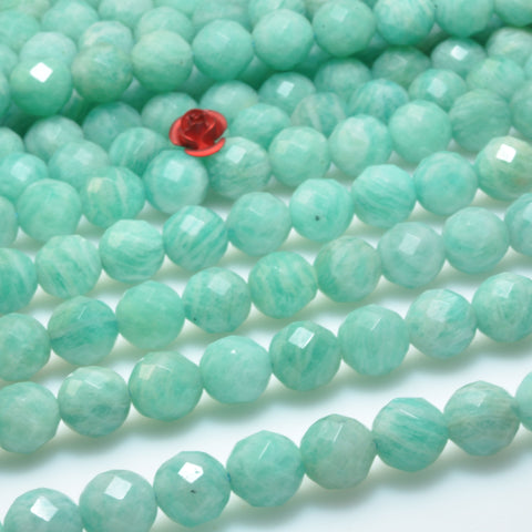 Natural Amazonite faceted round beads wholesale loose gemstone semi precious stones for jewelry making diy bracelet necklace supplies