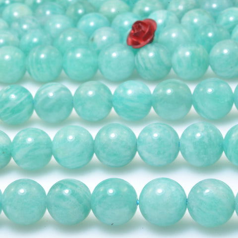 Natural Amazonite smooth round beads wholesale loose gemstone semi precious stones for bracelet necklace jewelry DIY making