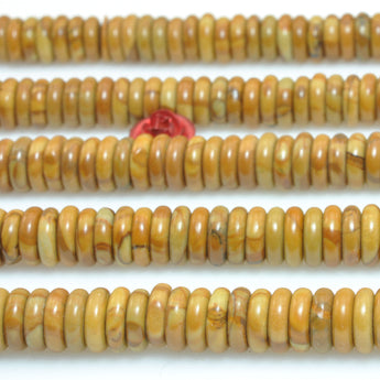 Natural Wood Grain Jasper smooth rondelle spacer loose beads wholesale gemstones semi precious stone for jewelry making DIY bracelets necklaces