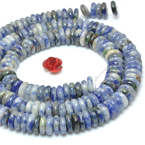 Natural blue white sodalite stone smooth rondelle spacer beads loose gemstone wholesale jewelry making DIY bracelet necklace