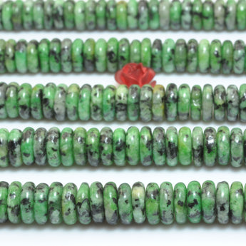 Natural Epidote Zoisite stone smooth rondelle spacer beads loose gemstone wholesale semi precious stone for jewelry making DIY bracelet necklace