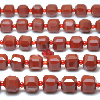 Natural Red Jasper Stone faceted cube loose beads wholesale gemstone for jewelry making DIY bracelet necklace 15"