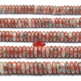 Natural Red Jasper smooth rondelle spacer loose beads wholesale gemstones semi precious stone for jewelry making DIY bracelets necklaces