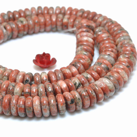 Natural Red Jasper smooth rondelle spacer loose beads wholesale gemstones semi precious stone for jewelry making DIY bracelets necklaces