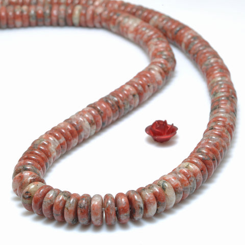 Natural Red Jasper smooth rondelle spacer loose beads wholesale gemstones semi precious stone for jewelry making DIY bracelets necklaces