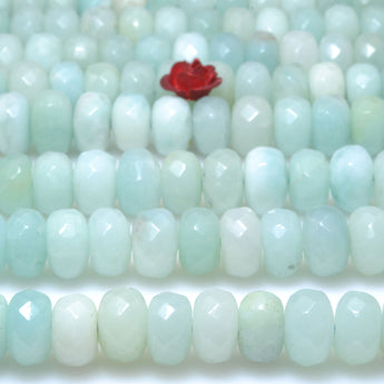 Natural Amazonite faceted rondelle loose beads wholesale gemstone jewelry making DIY bracelets necklace