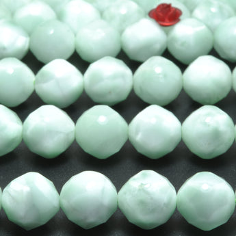 Natural Green Angelite Diamond Cut facaeted round loose beads wholesale gemstone for jewelry making bracelet necklace