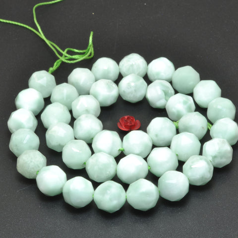 Natural Green Angelite Diamond Cut facaeted round loose beads wholesale gemstone for jewelry making bracelet necklace
