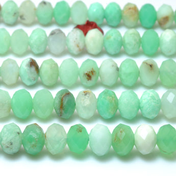 Natural Chrysoprase Stone faceted rondelle loose beads green Australian jade gemstone for jewelry making DIY bracelets necklaces 15"