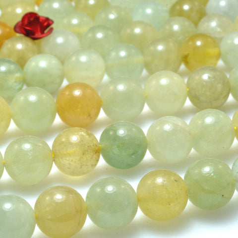 Natural Aquamarine Stone smooth round beads loose gemstones wholesale for jewelry making diy bracelet