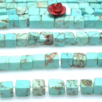 Blue Turquoise smooth cube loose beads for jewelry making bracelets necklace wholesale gemstone