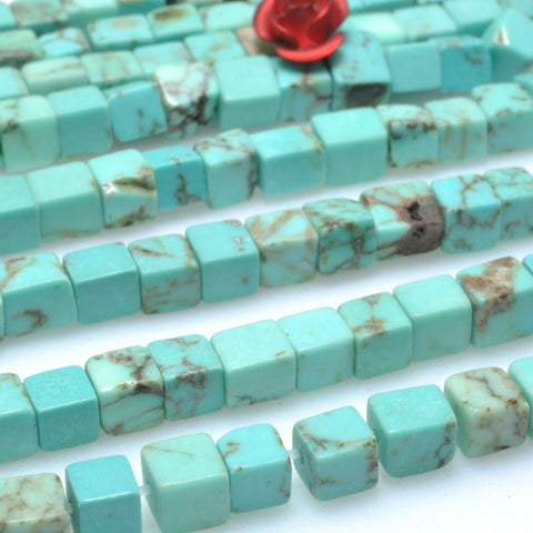 Blue Turquoise smooth cube loose beads for jewelry making bracelets necklace wholesale gemstone