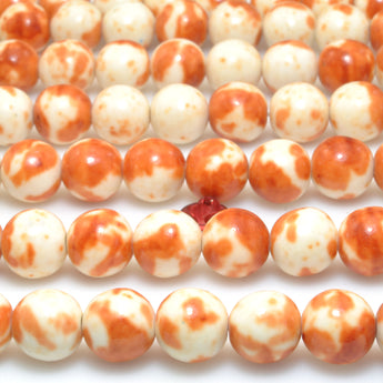 Orange Jasper Synthetic smooth round beads wholesale jewelry making bracelet necklace diy stuff