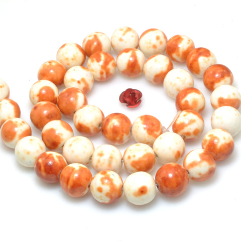 Orange Jasper Synthetic smooth round beads wholesale jewelry making bracelet necklace diy stuff