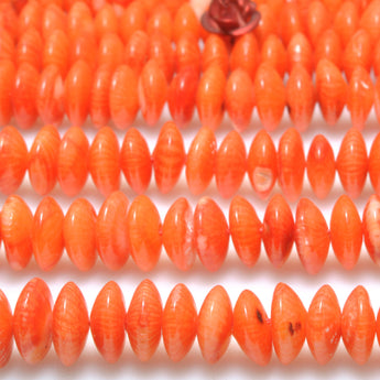 Orange Red Coral smooth rondelle spacer loose beads wholesale gemstones for jewelry making DIY bracelets necklace