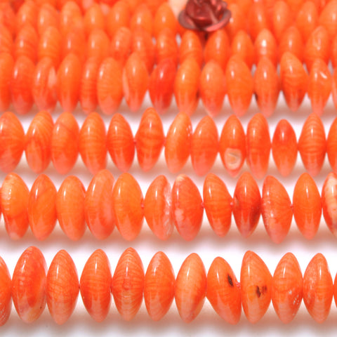 Orange Red Coral smooth rondelle spacer loose beads wholesale gemstones for jewelry making DIY bracelets necklace