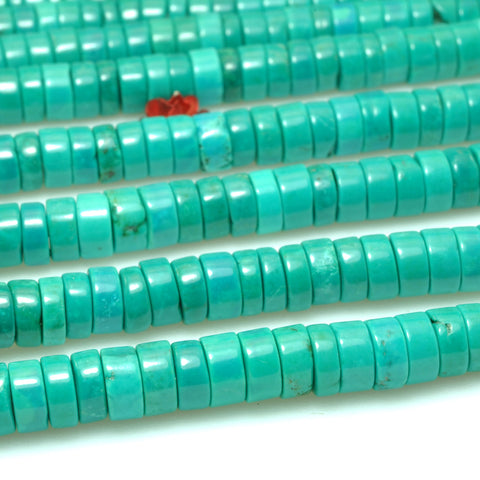 Green Turquoise smooth heishi wheel beads wholesale gemstones semi precious stone for jewelry making bracelets necklaces DIY