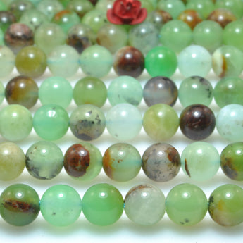 Natural Chrysoprase Stone smooth round loose beads green Australian jade wholesale gemstone for jewelry making 6mm