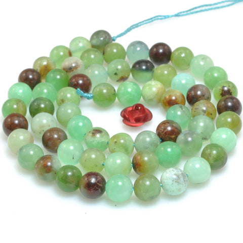 Natural Chrysoprase Stone smooth round loose beads green Australian jade wholesale gemstone for jewelry making 6mm