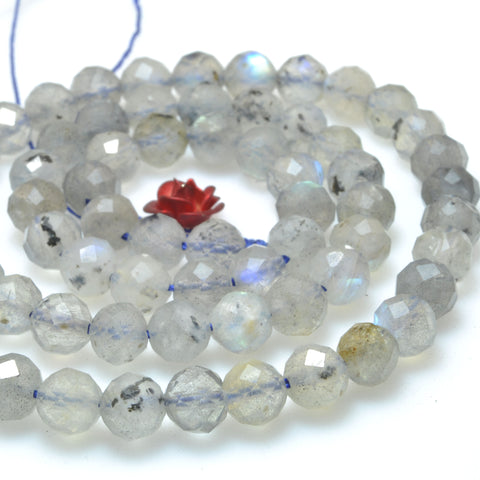 Natural Labradorite faceted round loose beads wholesale gemstone for jewelry making DIY bracelet necklace