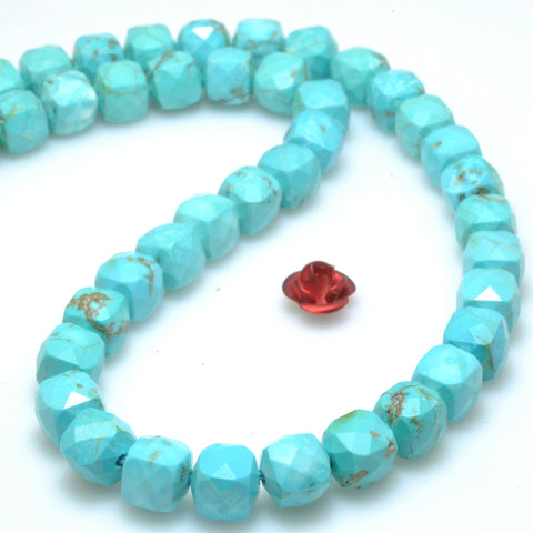 Blue Turquoise faceted cube loose beads wholesale gemstones for jewelry making DIY bracelets necklaces charms accessorise