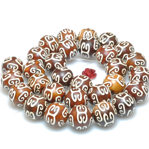 Tibetan Agate Dzi Palindrome agate matte round loose beads wholesale gemstone jewelry making bracelet DIY