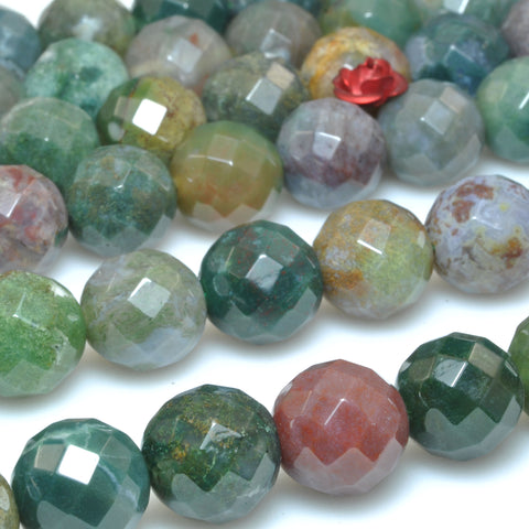 Natural Indian Agate Stone faceted round loose beads wholesale gemstone for jewelry making bracelet necklace DIY stuff