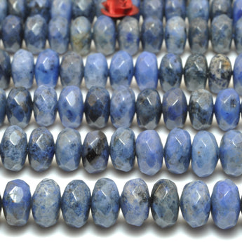 Natural Blue Dumortierite faceted rondelle beads wholesale gemstone for jewelry making bracelets necklace DIY stuff