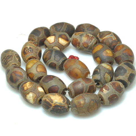 Tibetan Dzi Agate turtleback matte drum loose beads wholesale gemstone for jewelry making DIY stuff
