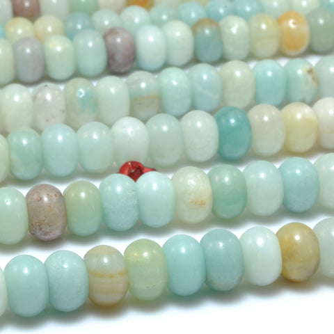 Natural Amazonite smooth rondelle beads wholesale gemstone for jewelry making DIY bracelets necklace stuff