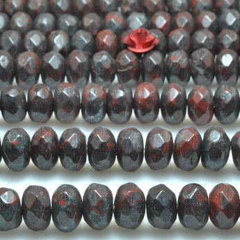 YesBeads Natural Red Jasper faceted rondelle beads gemstone wholesale jewelry making 15"