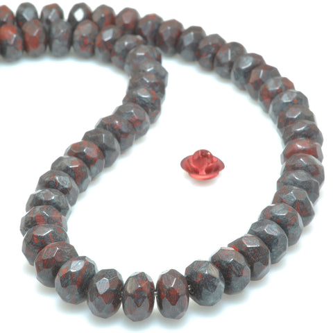 YesBeads Natural Red Jasper faceted rondelle beads gemstone wholesale jewelry making 15"