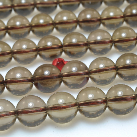 Natural Smoky Quartz faceted round loose beads wholesale gemstone semi precious stone for jewelry making DIY bracelet necklace