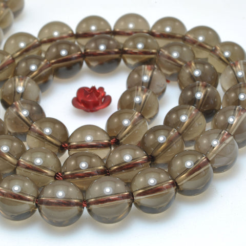 Natural Smoky Quartz faceted round loose beads wholesale gemstone semi precious stone for jewelry making DIY bracelet necklace