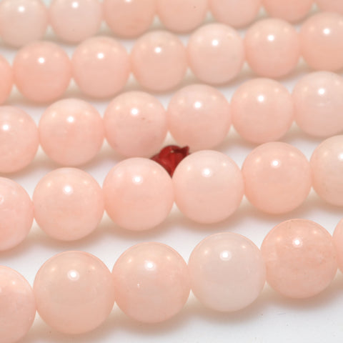 Malaysia Pink Jade smooth round loose beads wholesale gemstone for jewelry making bracelet necklace DIY