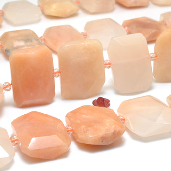 Natural Pink Aventurine faceted nugget rectangle beads gemstone wholesale for jewelry making 15.5"