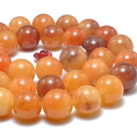 Natural Red Aventurine smooth round loose beads wholesale gemstone semi precious stone for jewelry making DIY bracelet necklace