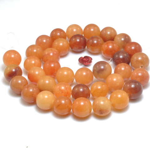 Natural Red Aventurine smooth round loose beads wholesale gemstone semi precious stone for jewelry making DIY bracelet necklace