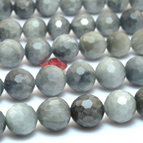 Natural  Eagle Eye Gray Hawk Eye mini faceted round loose beads wholesale gemstone semi precious stone for jewelry making