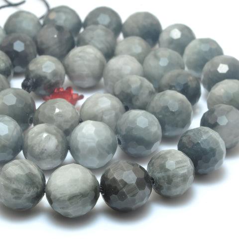 Natural  Eagle Eye Gray Hawk Eye mini faceted round loose beads wholesale gemstone semi precious stone for jewelry making