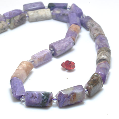 Natural purple charoite faceted tube irregular tube beads gemstone wholesale jewelry making bracelet diy stuff
