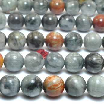 Natural Eagle Eye Gray Hawk Eye smooth round loose beads gemstone wholesale for jewelry making bracelet