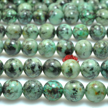 Natural African Turquoise  smooth round loose beads wholesale green turquoise gemstone for jewelry making DIY