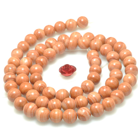 Natural Red Malachite Stripe Jasper smooth round beads wholesale gemstone for jewelry making DIY
