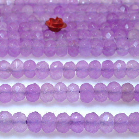 Malaysia Purple Jade faceted rondelle beads wholesale gemstone for jewelry making DIY