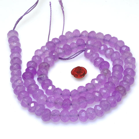Malaysia Purple Jade faceted rondelle beads wholesale gemstone for jewelry making DIY