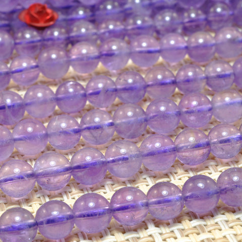 Natural Amethyst smooth round loose beads wholesale gemstone semi precious stone for jewelry making DIY